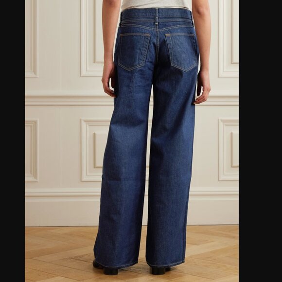 SLVRLAKE Mica Belted Low Rise Baggy Wide Leg Jeans in Midnight Mile Sz 30 $300 - Picture 4 of 10